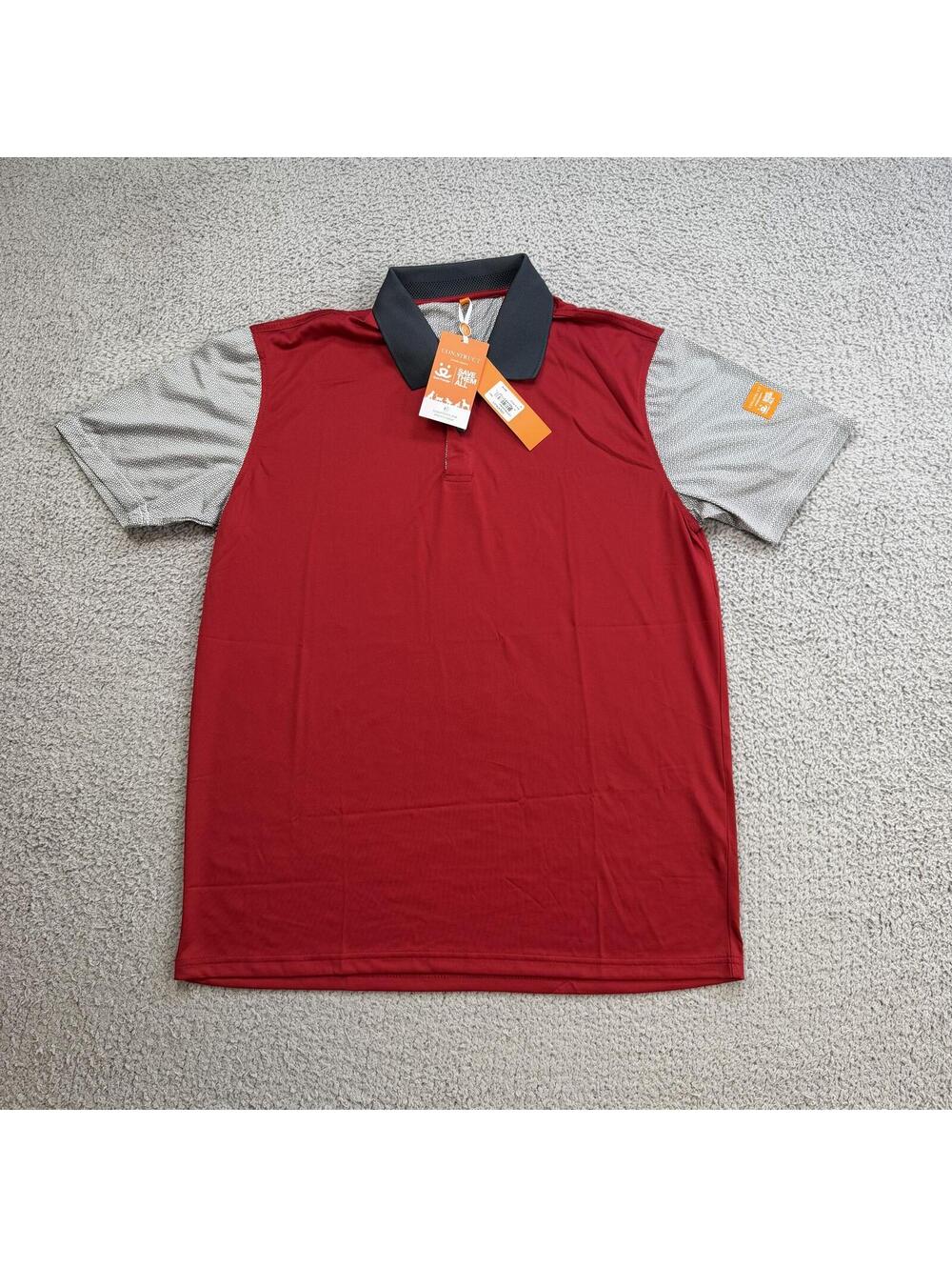 Con.struct Polo Shirt Mens M Red Save Them All Animal Shelter Odor Control NWT